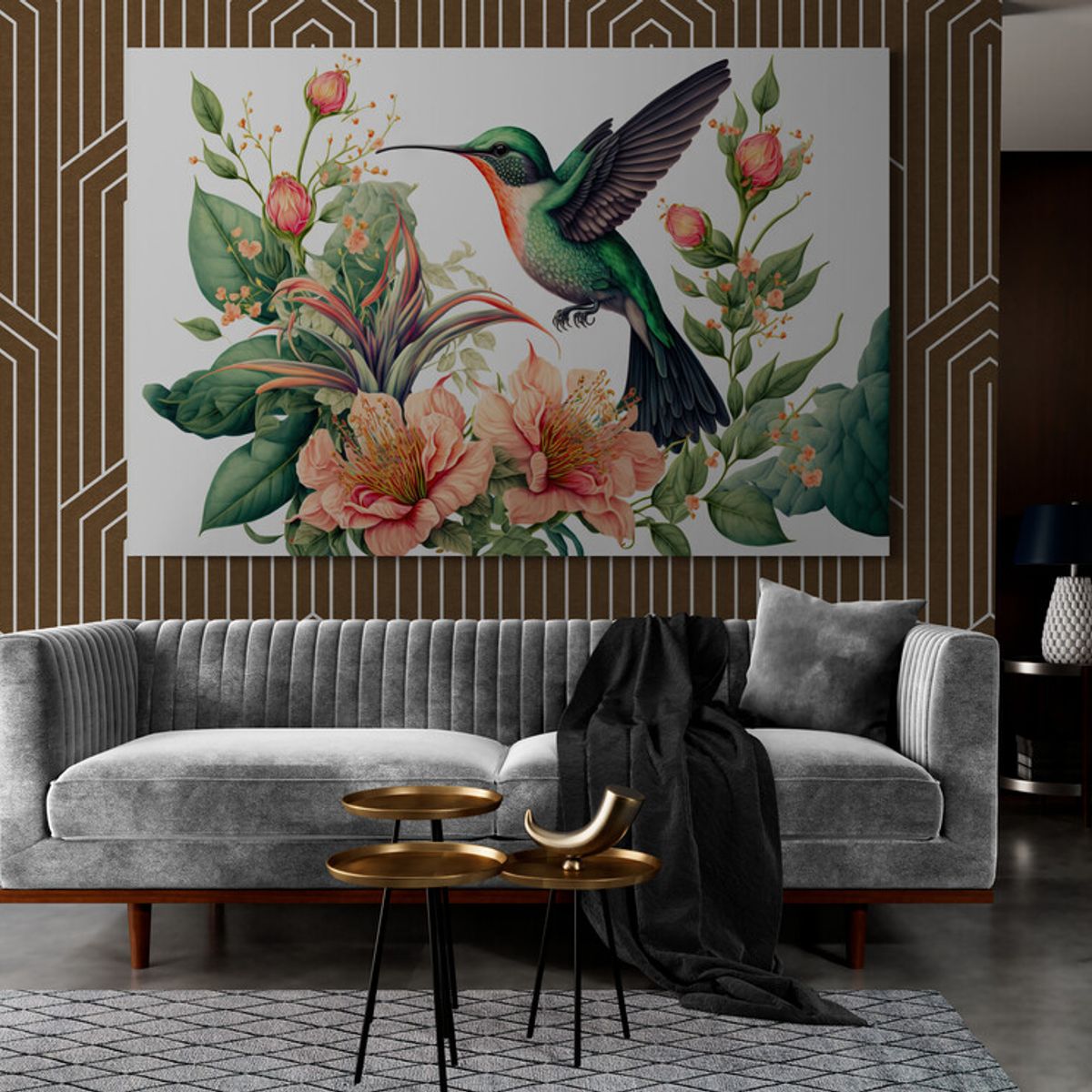 TAYRONA STORE - Cuadro En Lienzo Para La Sala Colibri 115 120x80cm.