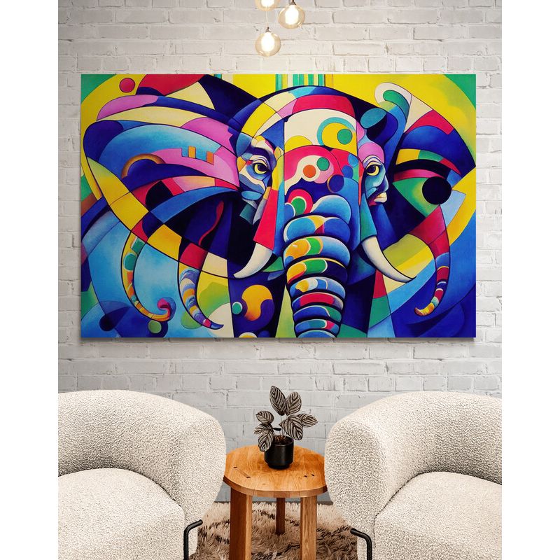 TAYRONA STORE - Cuadro En Lienzo Para La Sala Elefantes 166 50x35cm