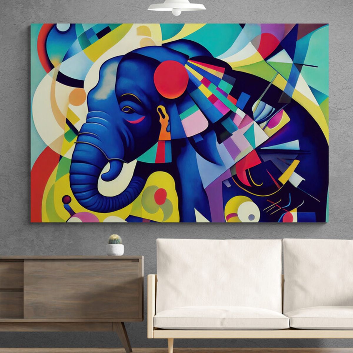 TAYRONA STORE - Cuadro En Lienzo Para La Sala Elefantes 170 50x35cm
