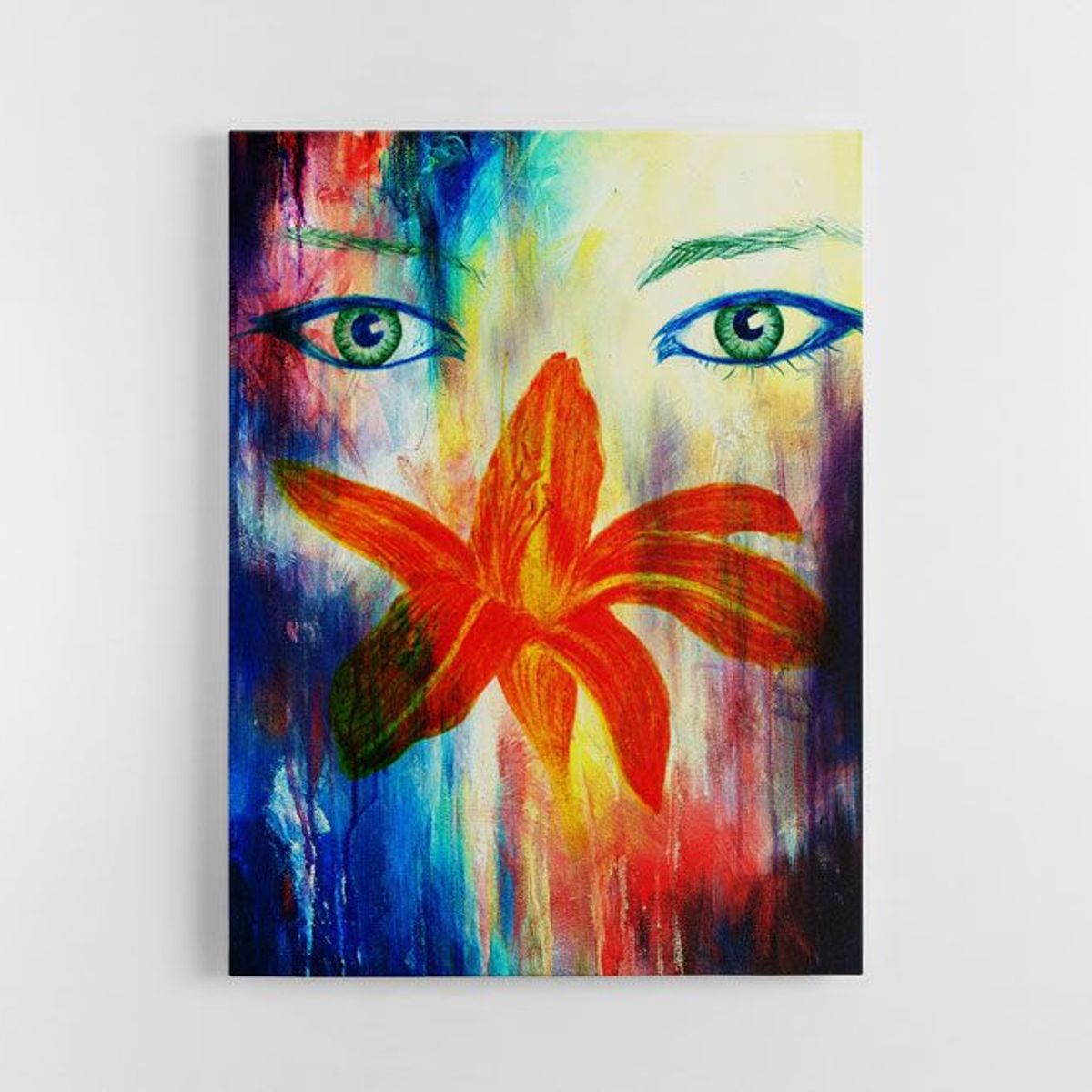 TAYRONA STORE - Cuadro En Lienzo Para La Sala Flor Con Ojos 120x160cm