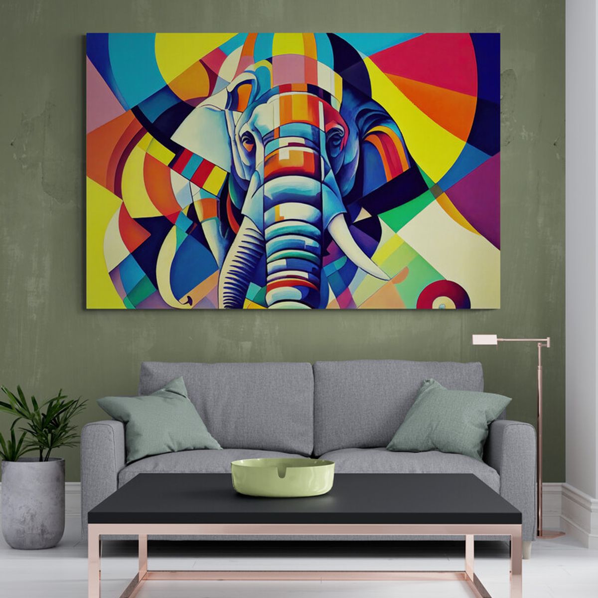 TAYRONA STORE - Cuadro En Lienzo Para La Sala Elefantes 173 50x35cm