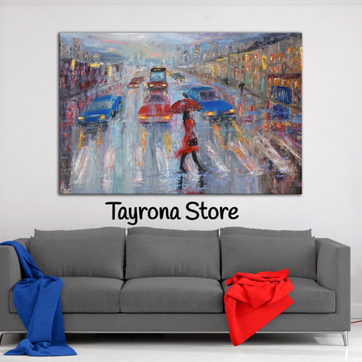 TAYRONA STORE - Cuadro En Lienzo Para La Sala Pintura Ciudad 02 50x35cm