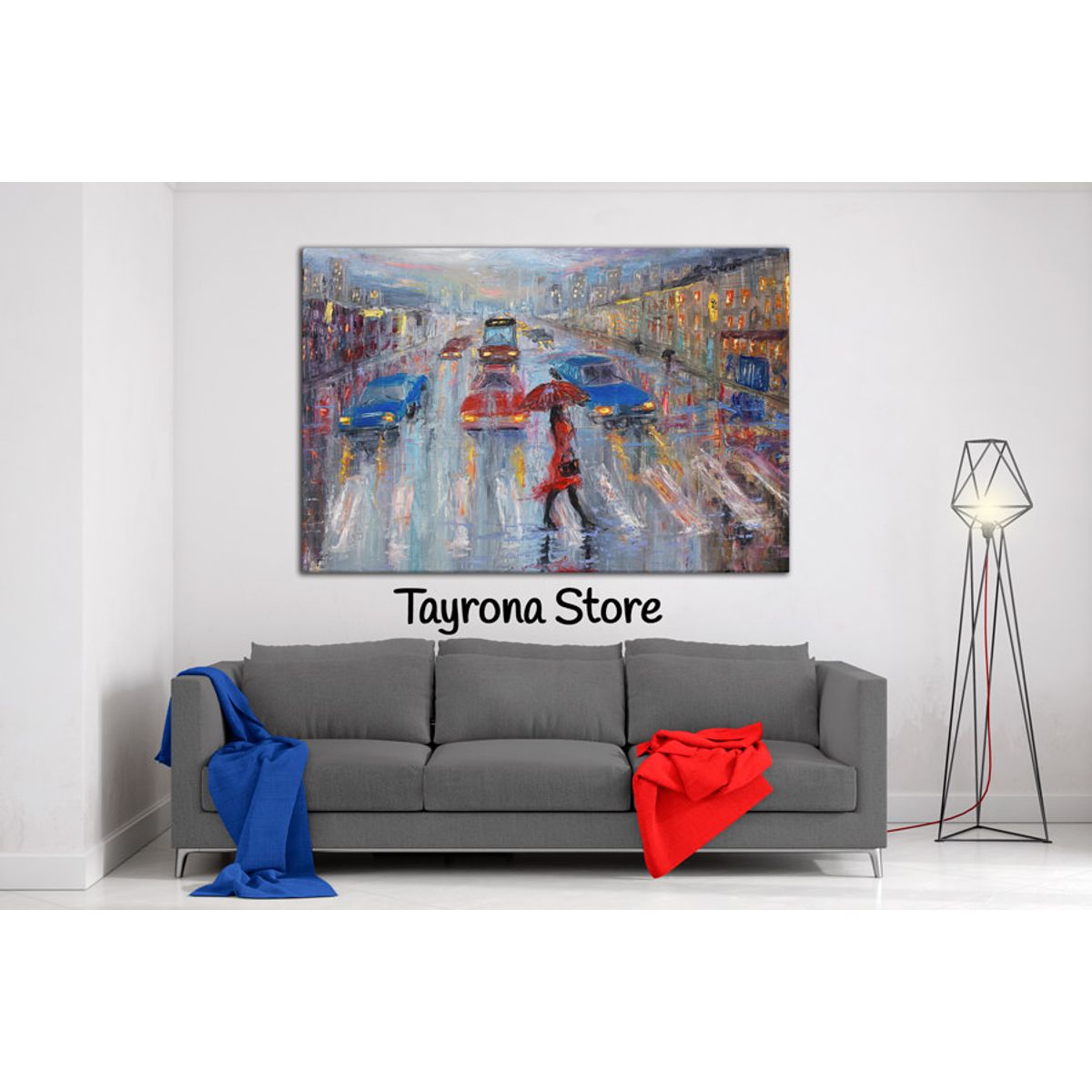 TAYRONA STORE - Cuadro En Lienzo Para La Sala Pintura Ciudad 02 50x35cm