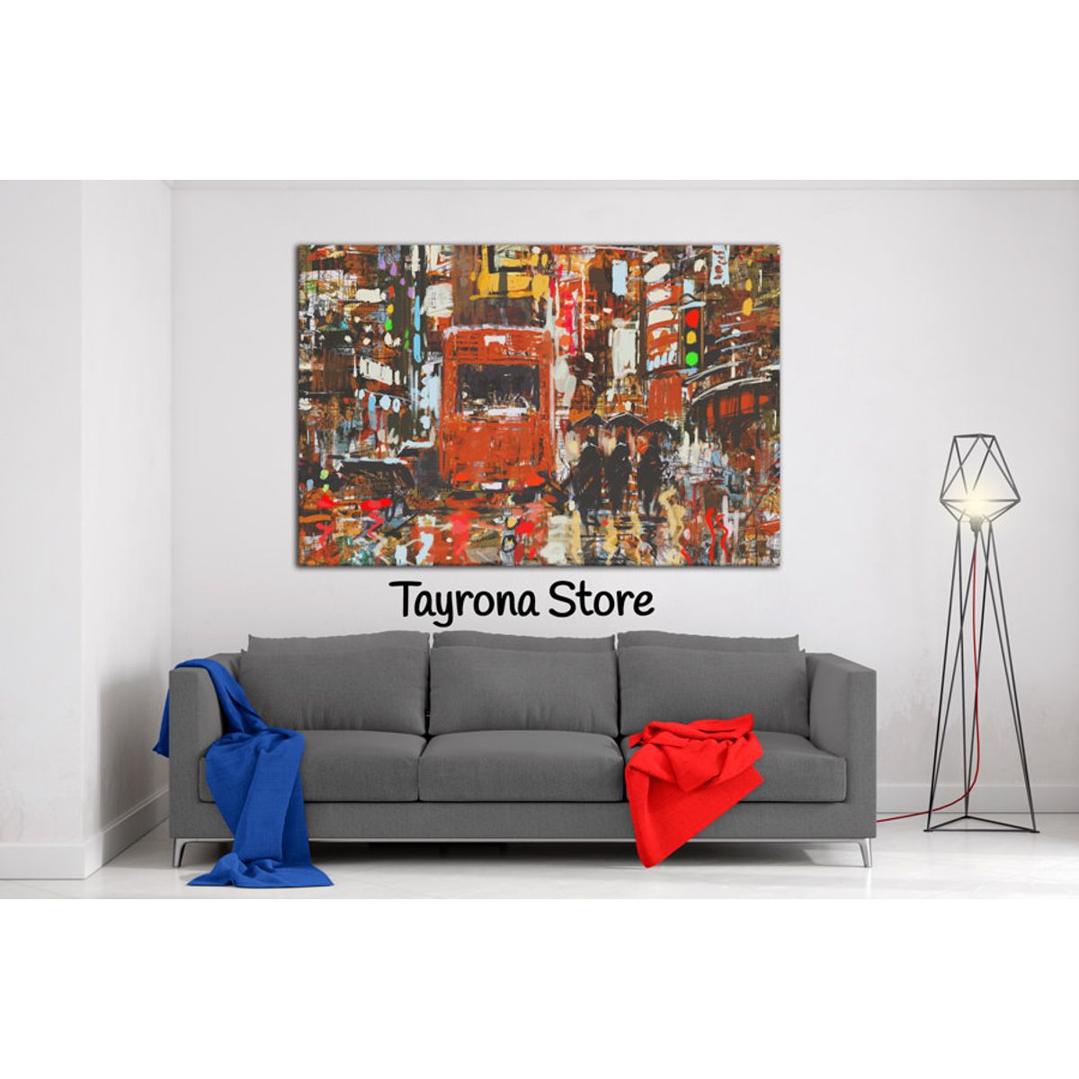 TAYRONA STORE - Cuadro En Lienzo Para La Sala Pintura Ciudad 03 120x80cm