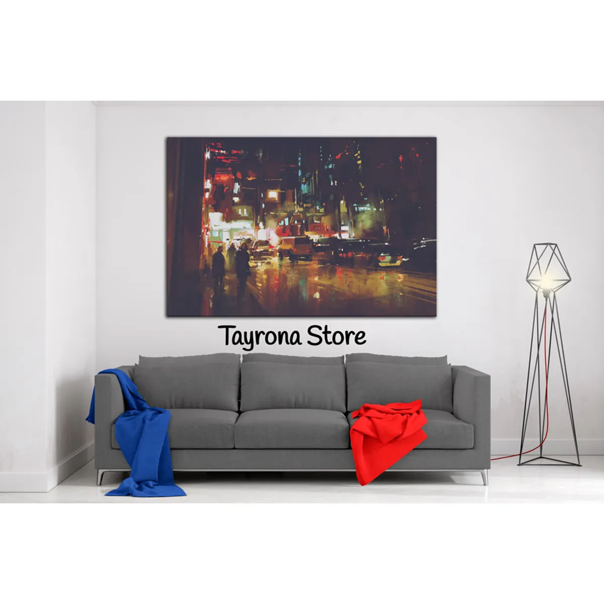 TAYRONA STORE - Cuadro En Lienzo Para La Sala Pintura Ciudad 10 50x35cm