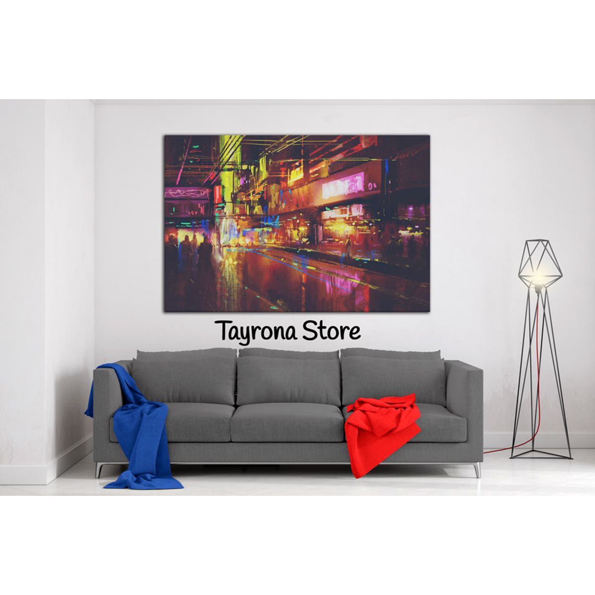 TAYRONA STORE - Cuadro En Lienzo Para La Sala Pintura Ciudad 15 70x50cm