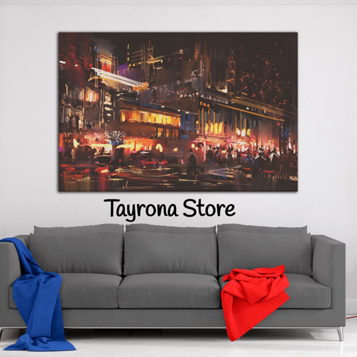 TAYRONA STORE - Cuadro En Lienzo Para La Sala Pintura Ciudad 18 150x100cm
