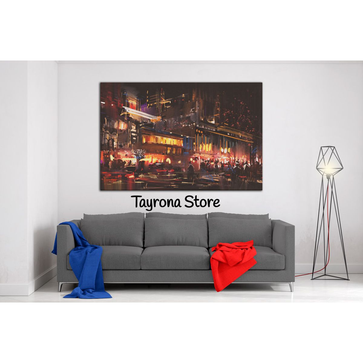 TAYRONA STORE - Cuadro En Lienzo Para La Sala Pintura Ciudad 18 150x100cm