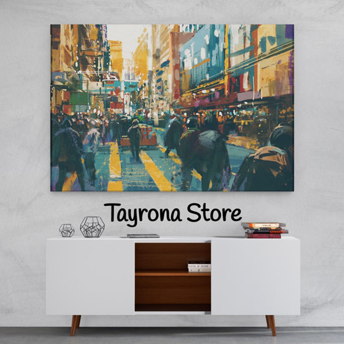 TAYRONA STORE - Cuadro En Lienzo Para La Sala Pintura Ciudad 35 50x35cm