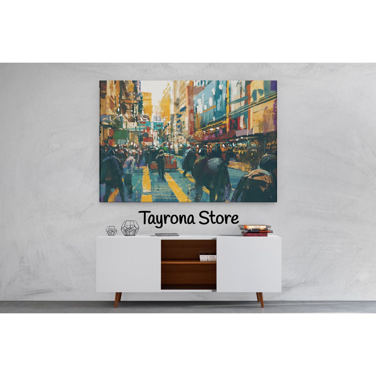 TAYRONA STORE - Cuadro En Lienzo Para La Sala Pintura Ciudad 35 50x35cm