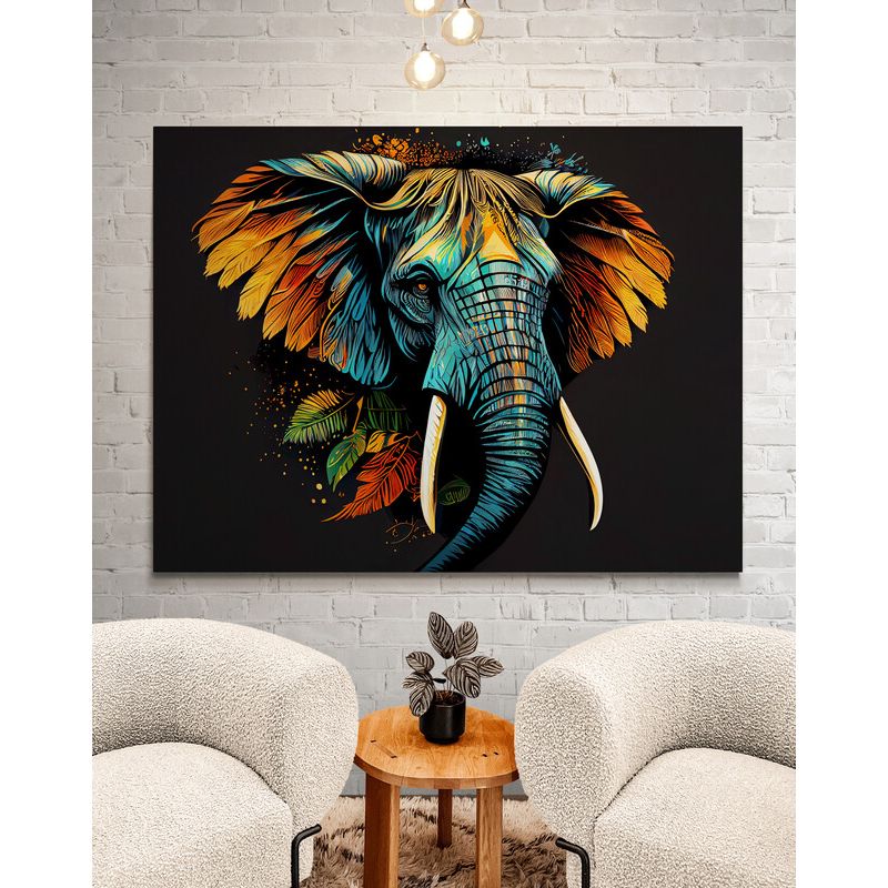 TAYRONA STORE - Cuadro En Lienzo Para La Sala Elefantes 322 40x30cm