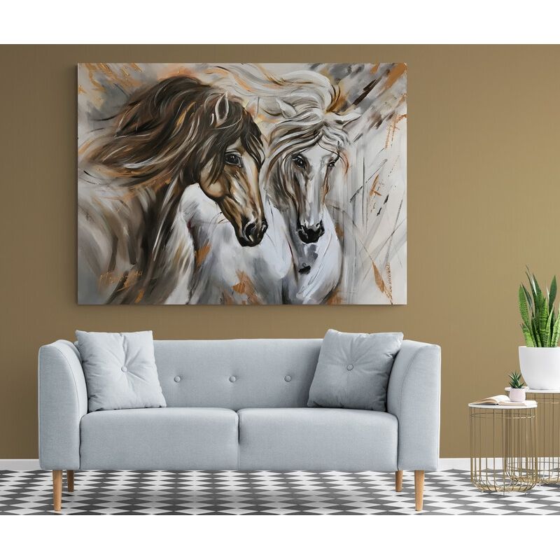 TAYRONA STORE - Cuadro En Lienzo Para La Sala Caballos 158 160x120cm