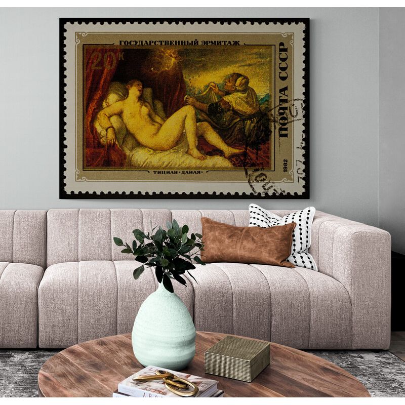 TAYRONA STORE - Cuadro En Lienzo Para La Sala Mujer Estampilla 049 40x30cm