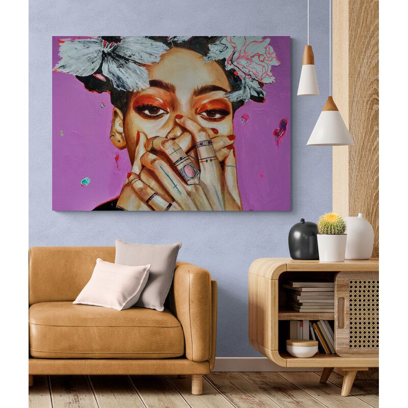TAYRONA STORE - Cuadro En Lienzo Para La Sala Pintura Mujer 181 80x60cm