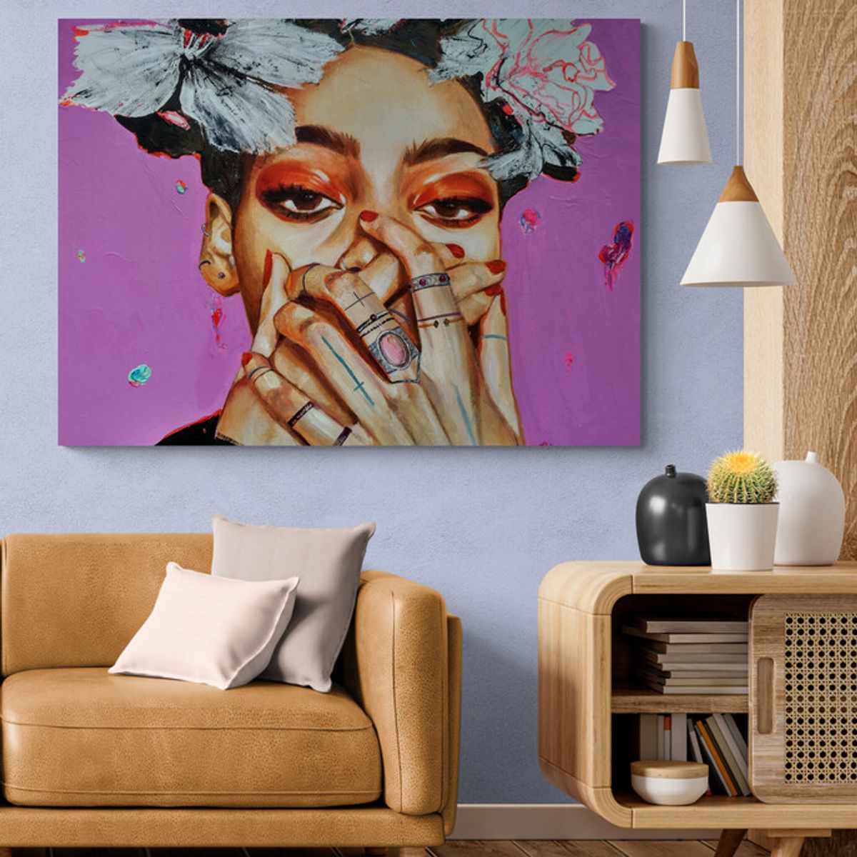 TAYRONA STORE - Cuadro En Lienzo Para La Sala Pintura Mujer 181 135x100cm