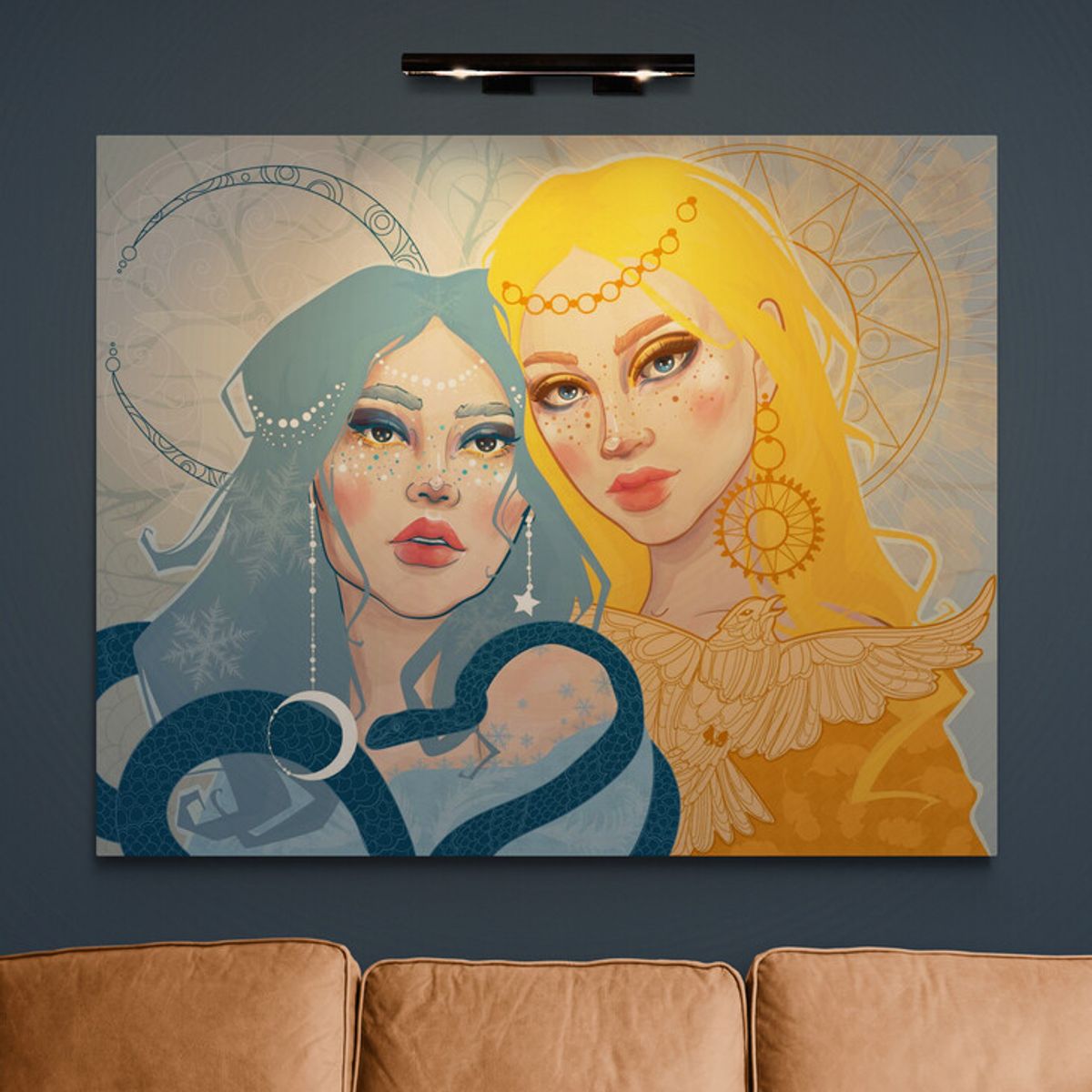 TAYRONA STORE - Cuadro En Lienzo Para La Sala Pintura Mujer 167 50x40cm