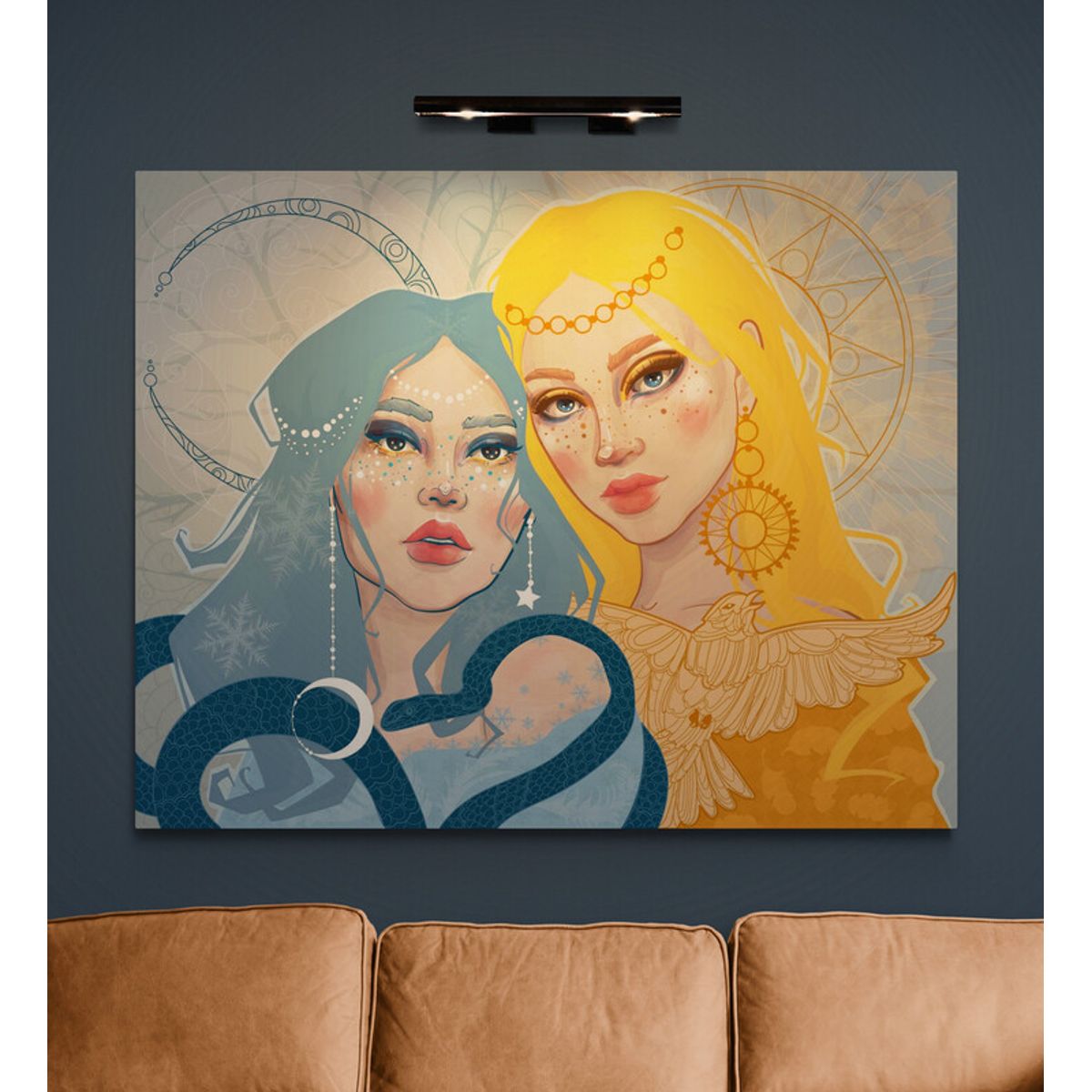 TAYRONA STORE - Cuadro En Lienzo Para La Sala Pintura Mujer 167 50x40cm