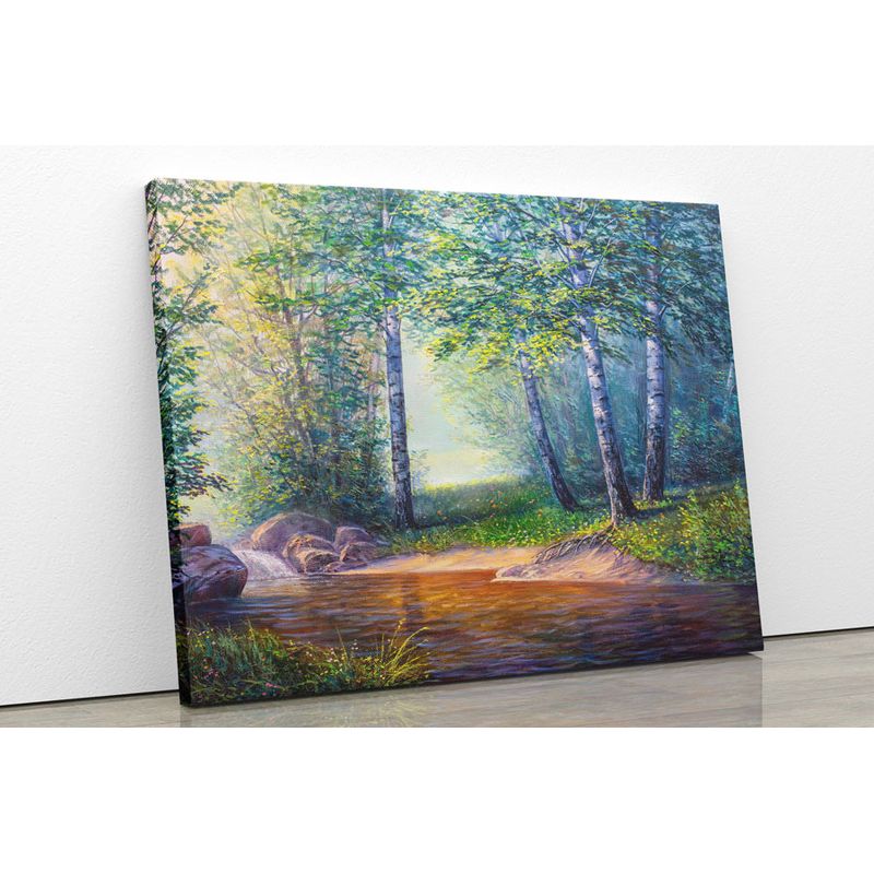 TAYRONA STORE - Cuadro En Lienzo Para La Sala Pintura Bosque 05 40x30cm