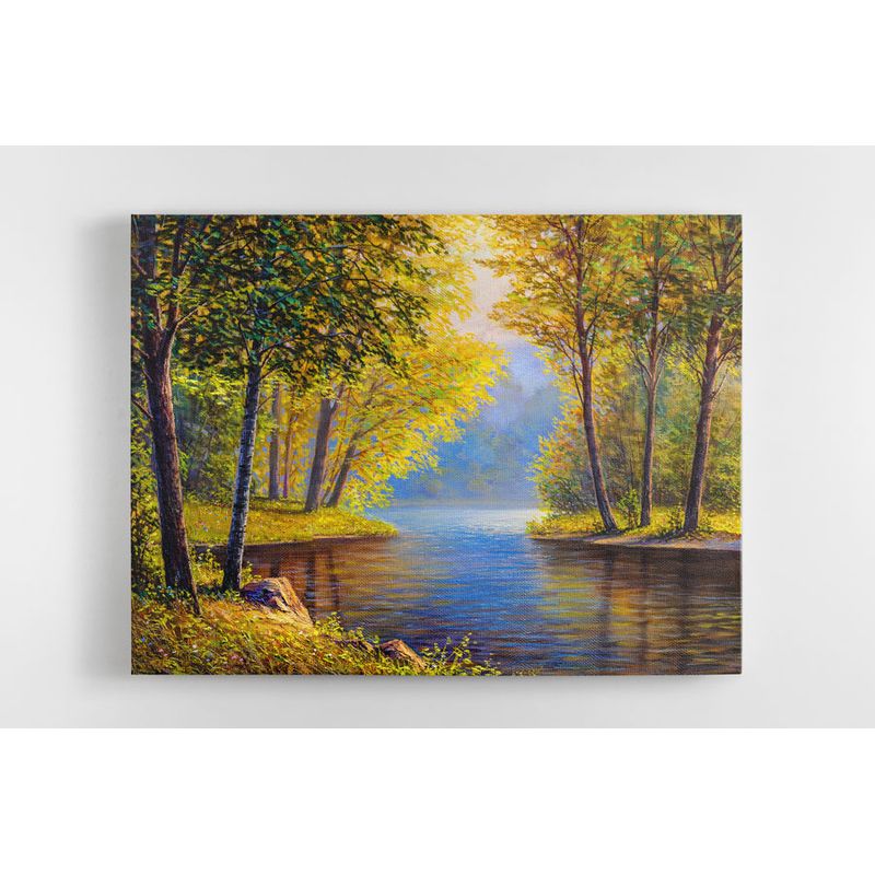 TAYRONA STORE - Cuadro En Lienzo Para La Sala Pintura Bosque 06 80x60cm
