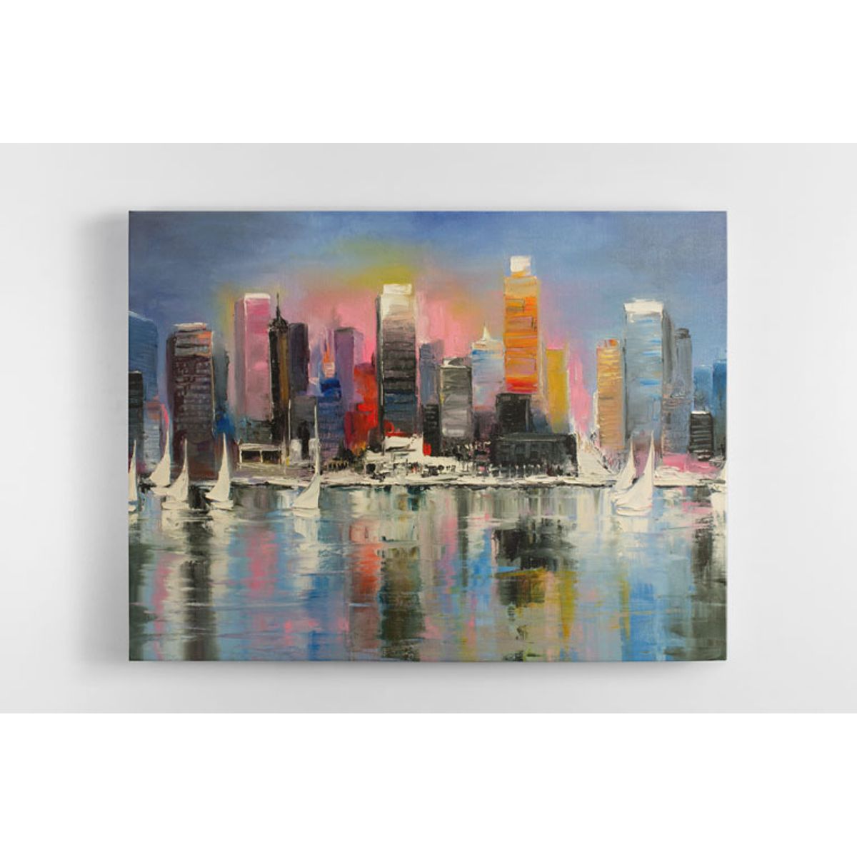TAYRONA STORE - Cuadro En Lienzo Para La Sala Pintura Ciudad 36 100x75cm