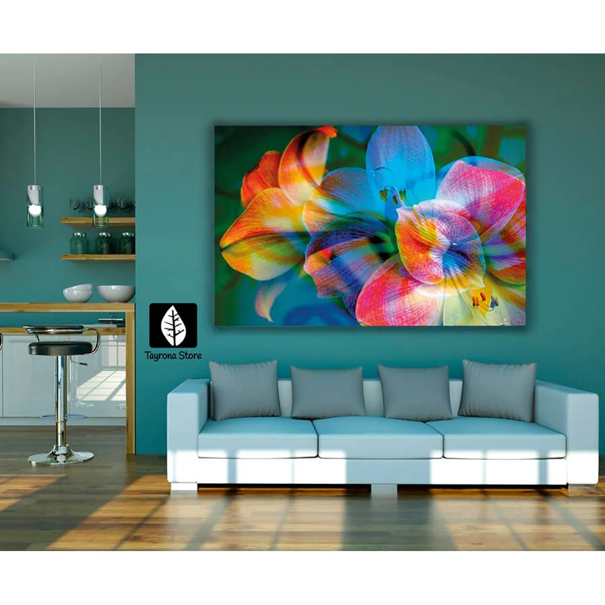 TAYRONA STORE - Cuadro En Lienzo Para La Sala Orquídea 03 120x80cm