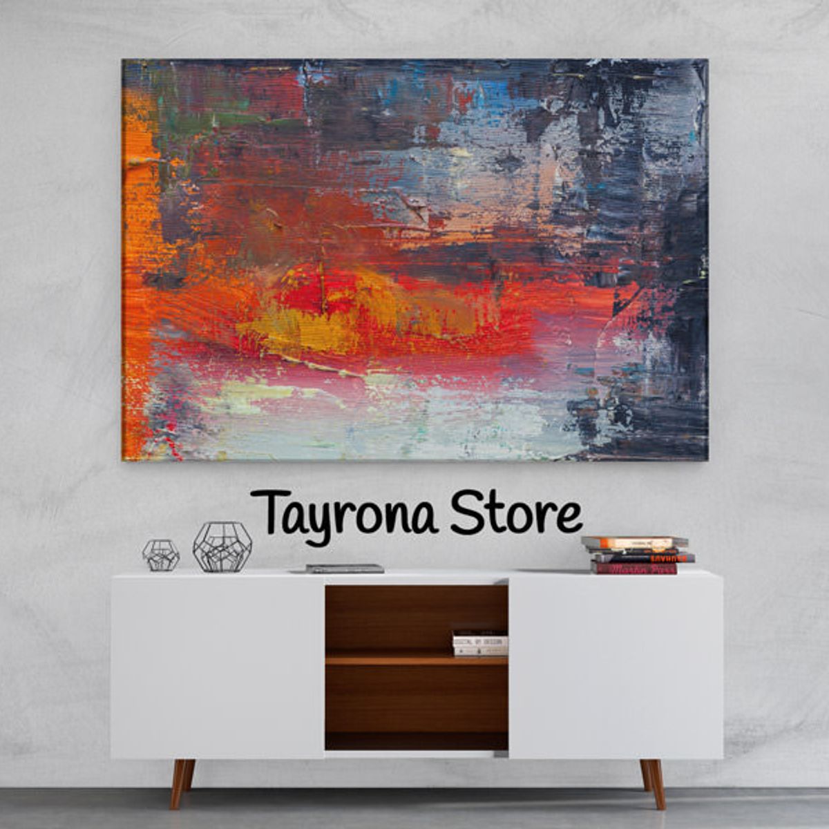 TAYRONA STORE - Cuadro Lienzo Para La Sala Pintura Abstracta 102 150x100cm