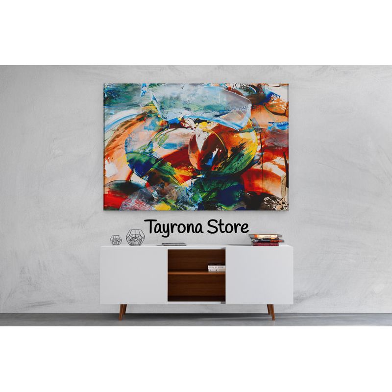 TAYRONA STORE - Cuadro En Lienzo Para La Sala Pintura Abstracta 103 120x80cm