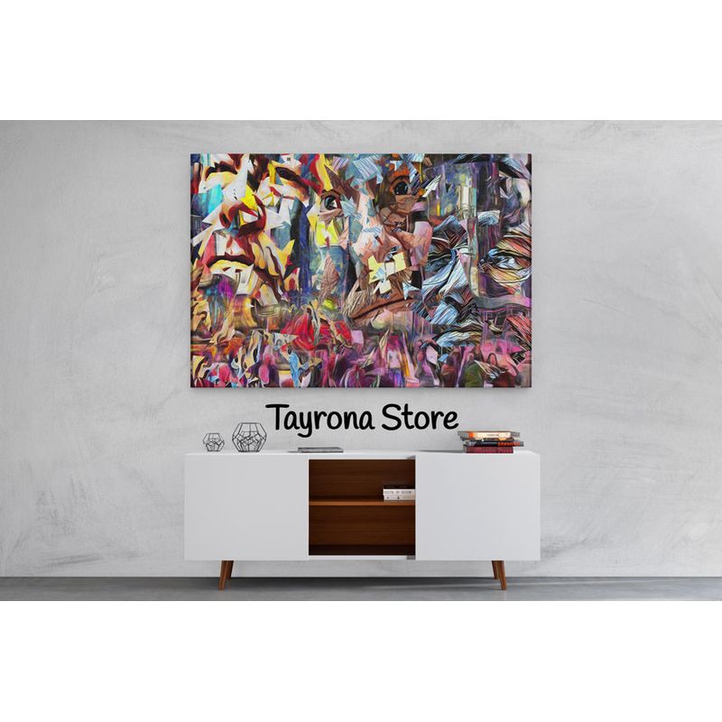 TAYRONA STORE - Cuadro Lienzo Para La Sala Pintura Abstracta 104 150x100cm