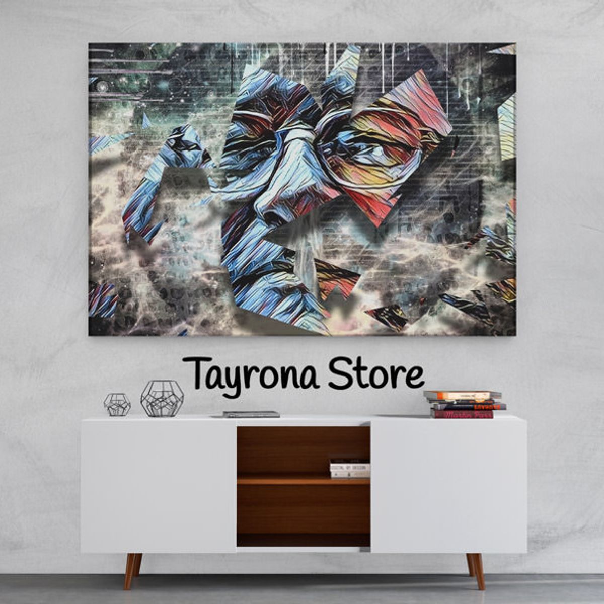 TAYRONA STORE - Cuadro En Lienzo Para La Sala Pintura Abstracta 109 50x35cm