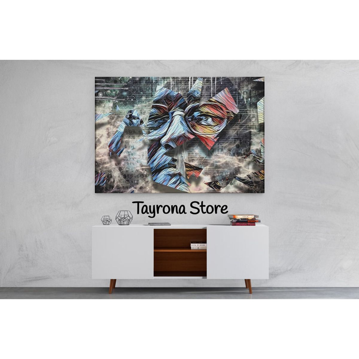 TAYRONA STORE - Cuadro En Lienzo Para La Sala Pintura Abstracta 109 50x35cm