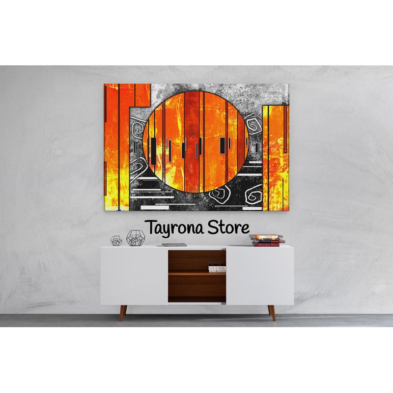 TAYRONA STORE - Cuadro En Lienzo Para La Sala Pintura Abstracta 81 100x70cm