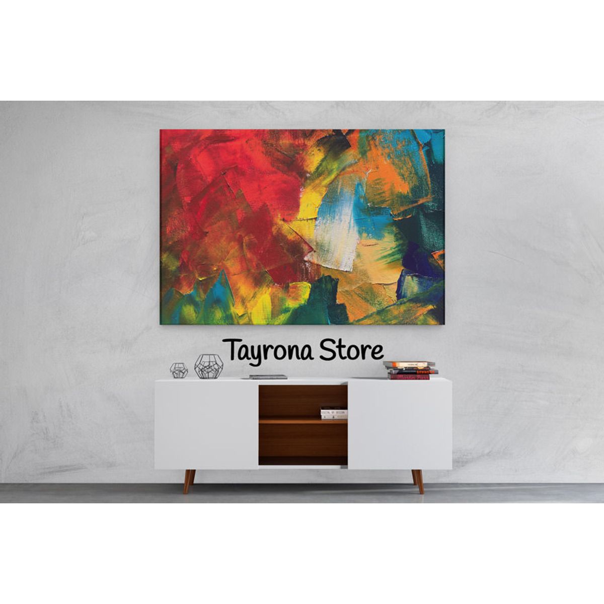 TAYRONA STORE - Cuadro En Lienzo Para La Sala Pintura Abstracta 96 120x80cm