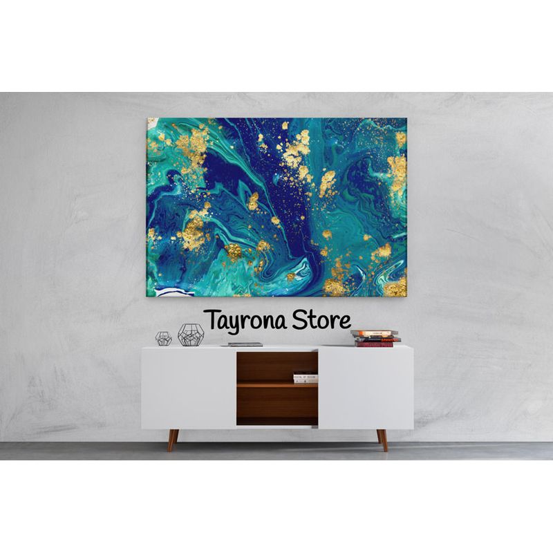 TAYRONA STORE - Cuadro En Lienzo Para La Sala Pintura Abstracta 93 120x80cm