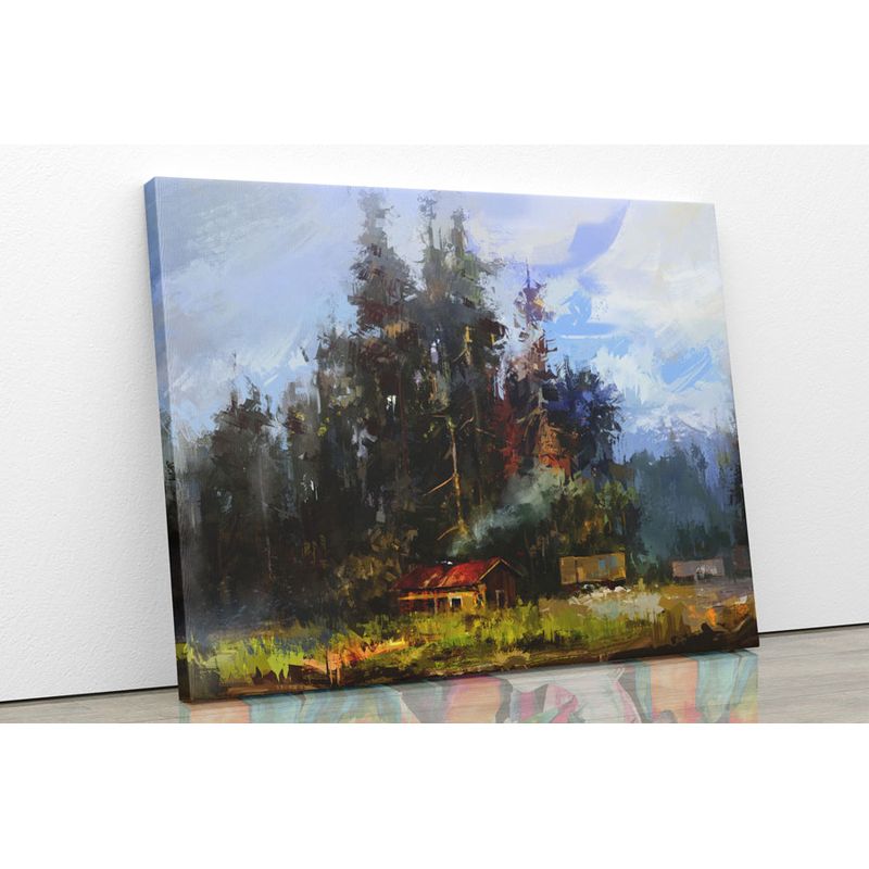 TAYRONA STORE - Cuadro En Lienzo Para La Sala Pintura Bosque 03 40x30cm