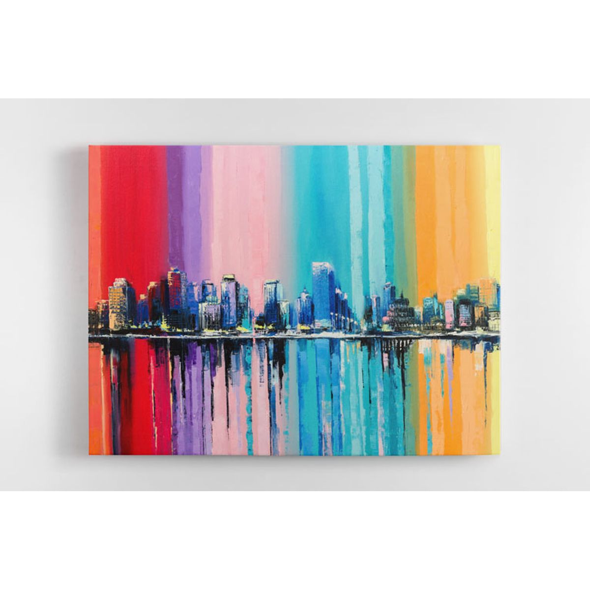 TAYRONA STORE - Cuadro En Lienzo Para La Sala Pintura Ciudad 39 80x60cm