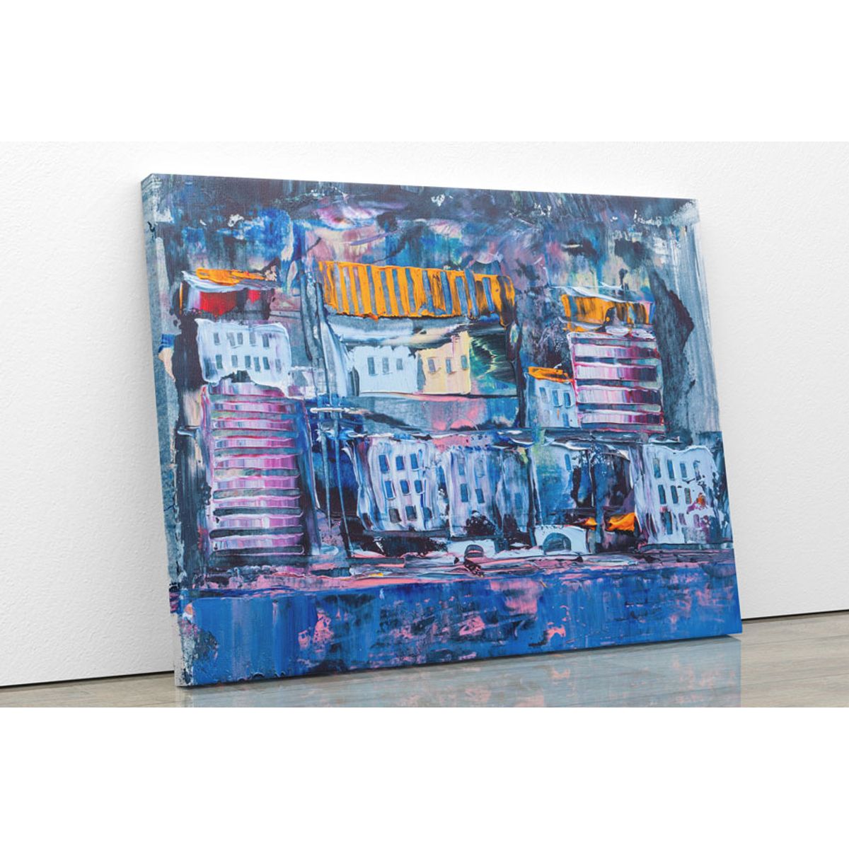 TAYRONA STORE - Cuadro En Lienzo Para La Sala Pintura Ciudad 45 80x60cm.