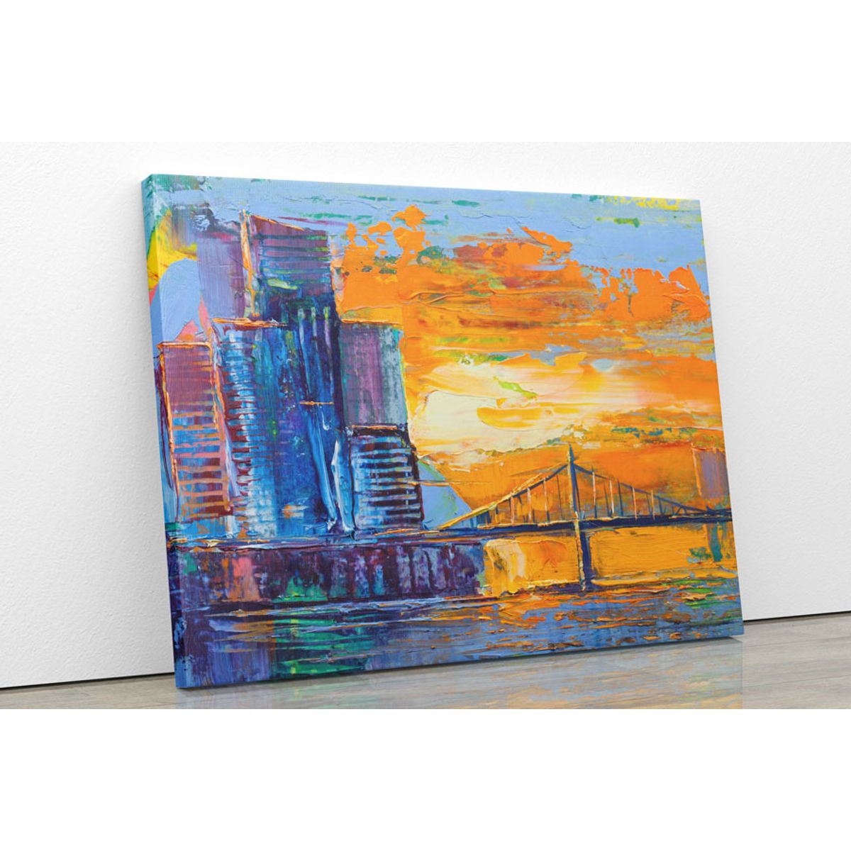 TAYRONA STORE - Cuadro En Lienzo Para La Sala Pintura Ciudad 48 100x75cm