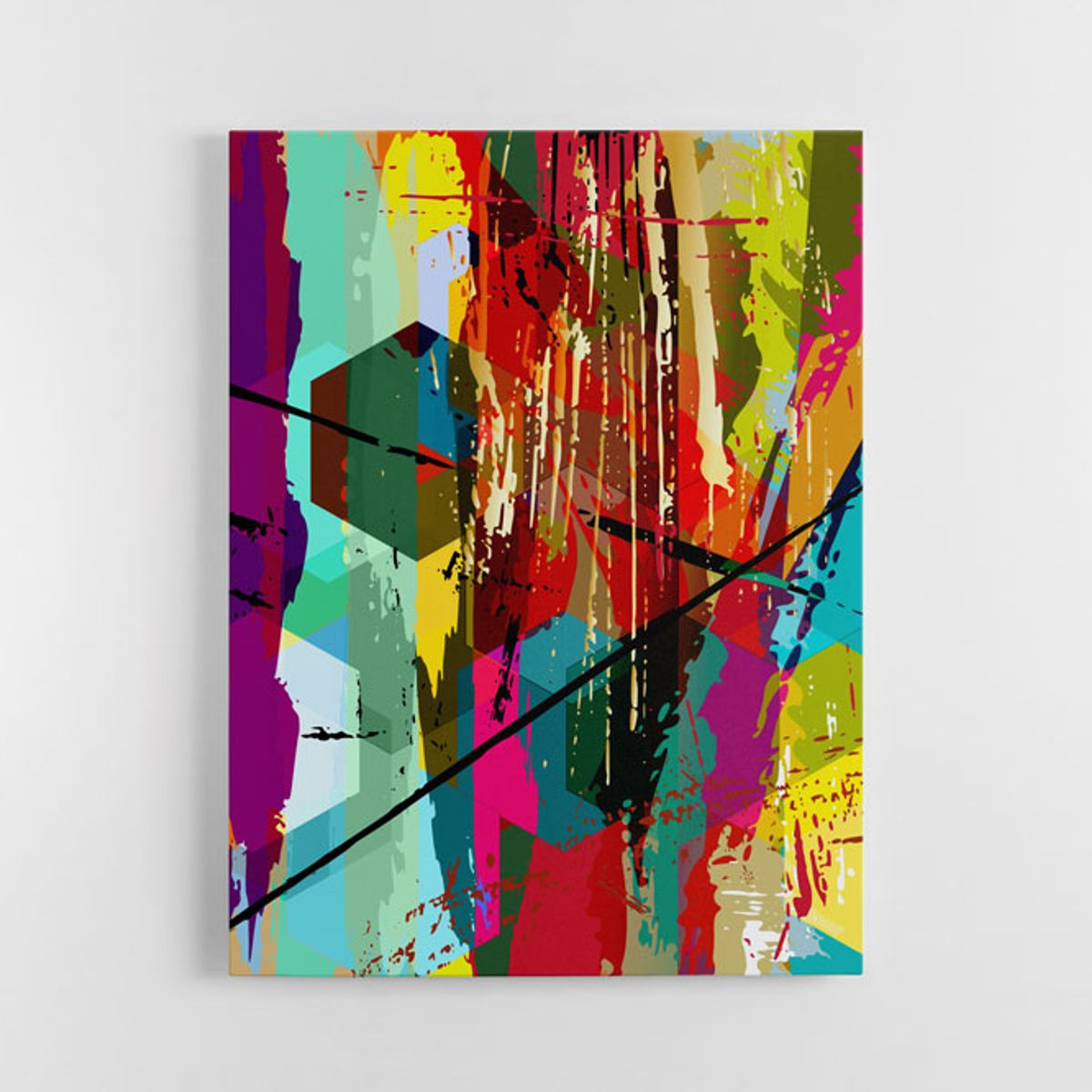 TAYRONA STORE - Cuadro En Lienzo Para La Sala Abstracto 099 60x80cm