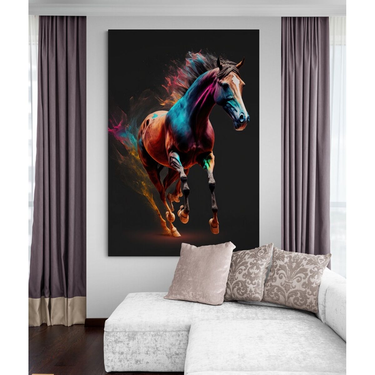 TAYRONA STORE - Cuadro En Lienzo Para La Sala Caballos 248 70x100cm