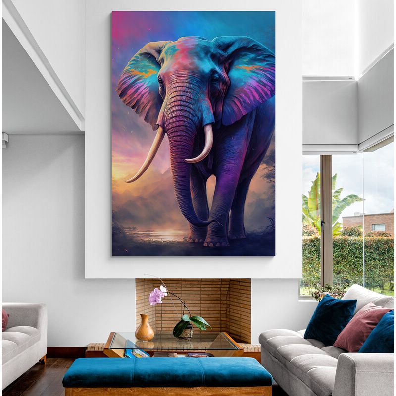 TAYRONA STORE - Cuadro En Lienzo Para La Sala Elefantes 199 50x70cm