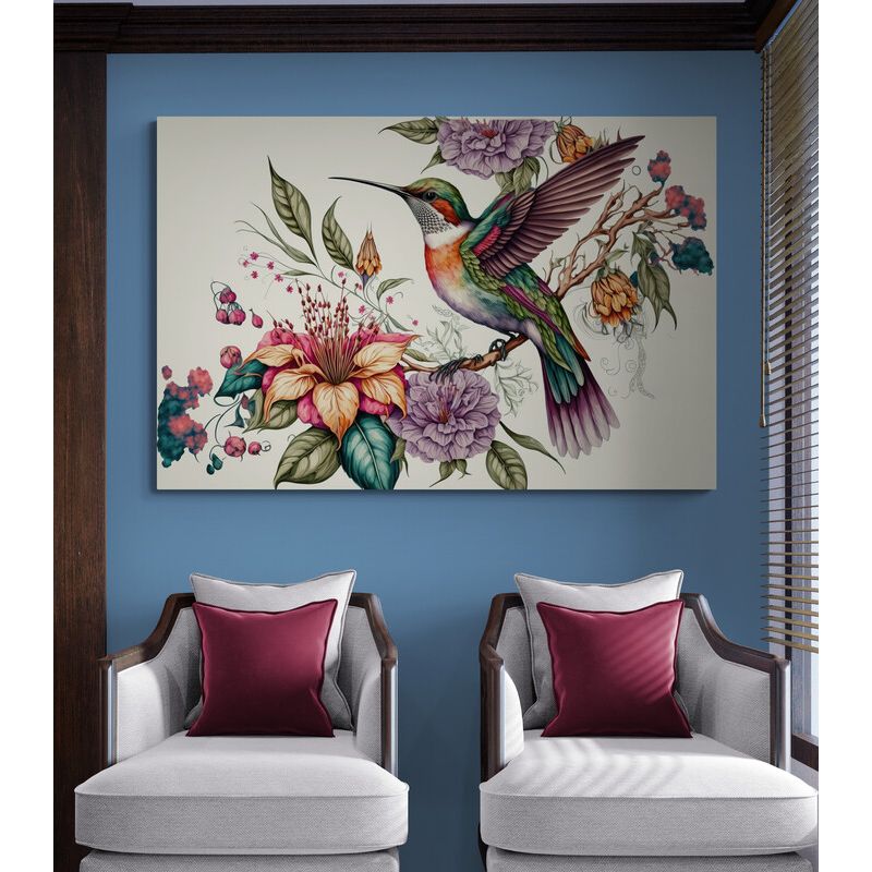 TAYRONA STORE - Cuadro En Lienzo Para La Sala Colibri 113 70x50cm