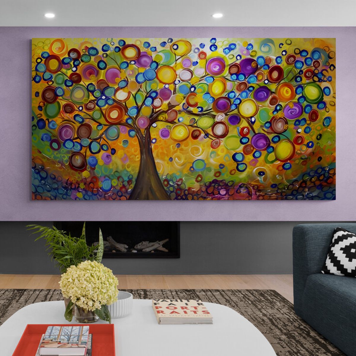 TAYRONA STORE - Cuadro En Lienzo Para La Sala Arbol De La Vida 047 130x70cm