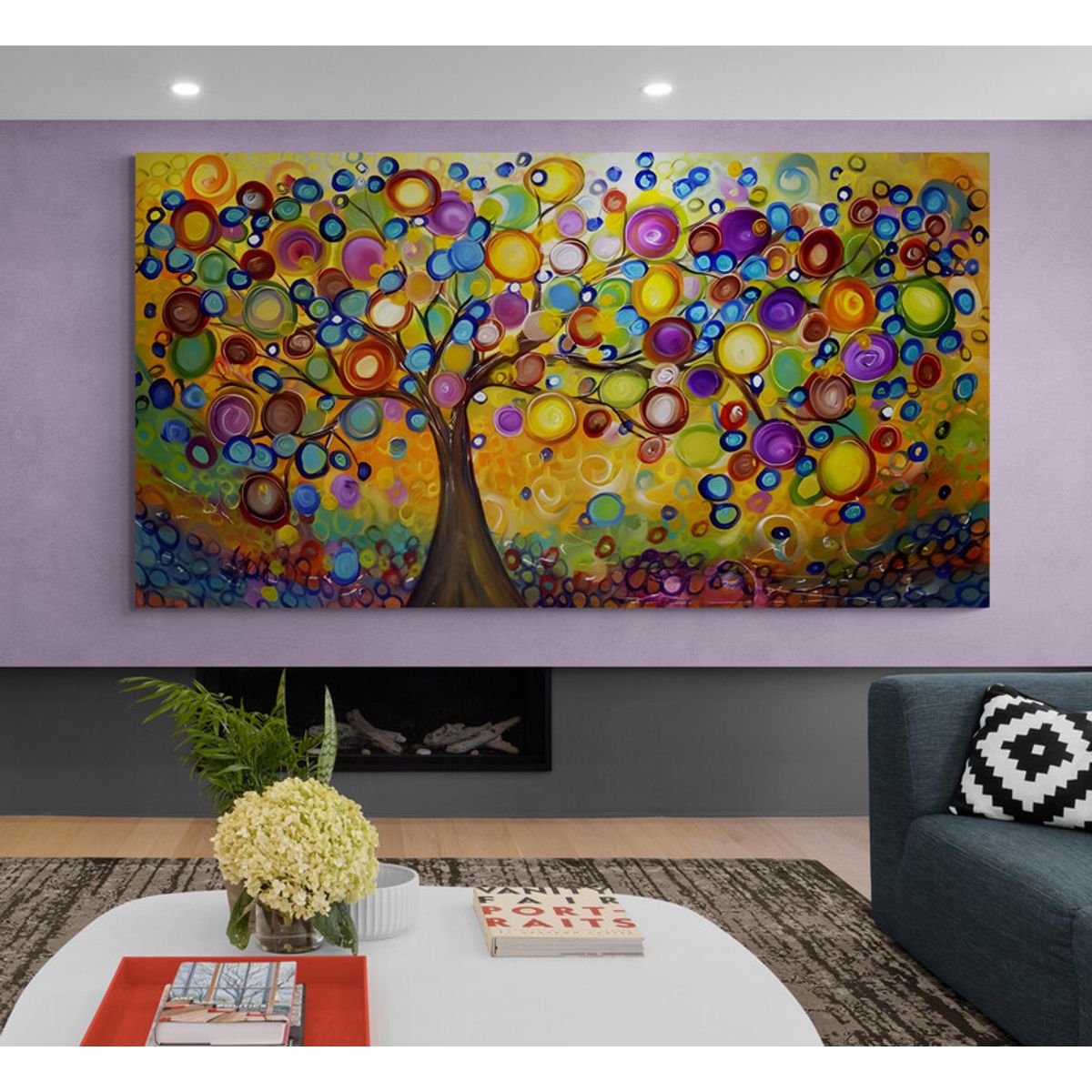 TAYRONA STORE - Cuadro En Lienzo Para La Sala Arbol De La Vida 047 130x70cm