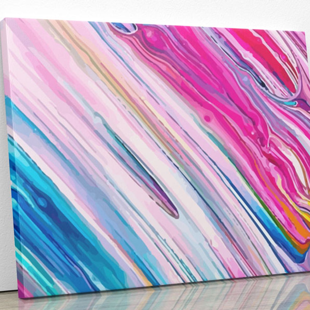 TAYRONA STORE - Cuadro En Lienzo Para La Sala Abstracto 344 100x80cm