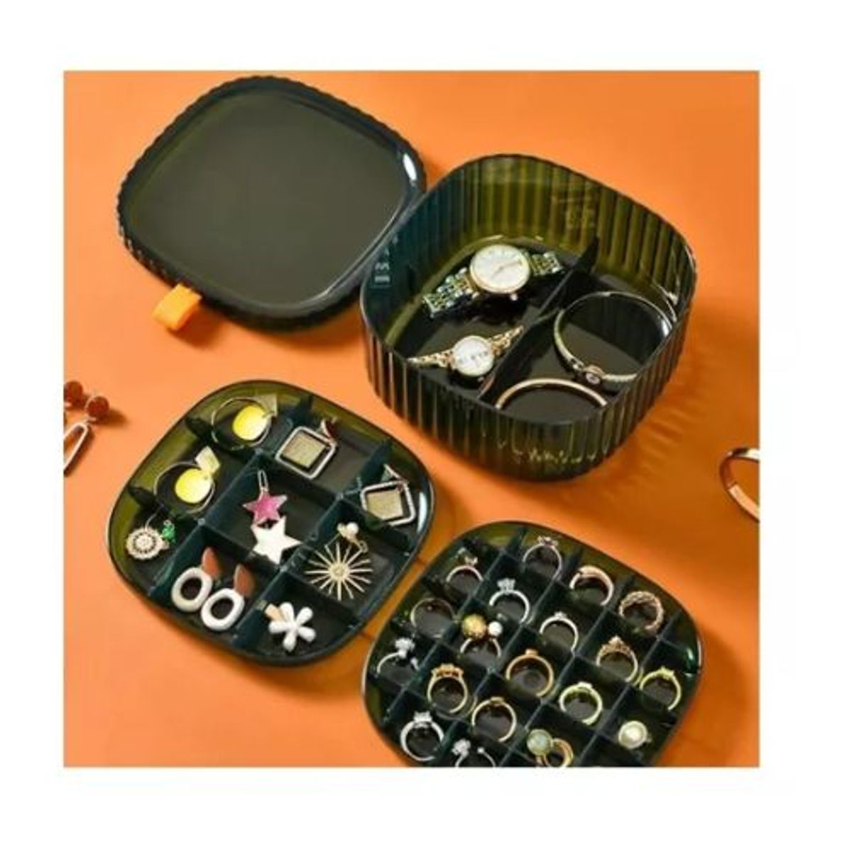 AFM - Estuche Organizador Para Joyas Accesorios Capas, 32 Espacios