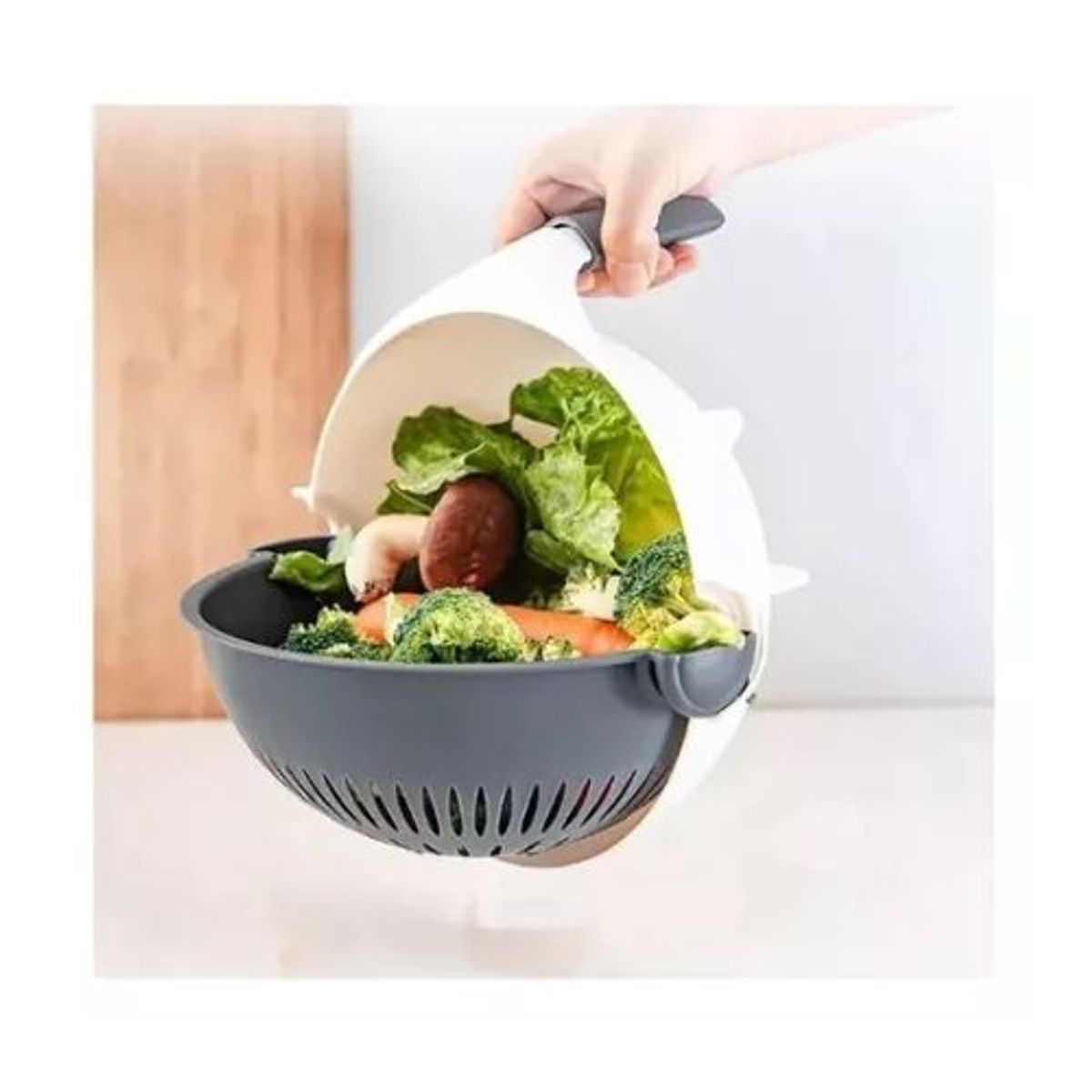 AFM - Rallador Picatodo cortador Verduras Multifunción 9-1 Con Cesta Húmeda