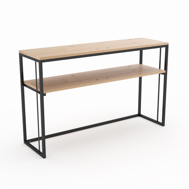 ALIK DISEÑO - Consola Recibidor De Entrada Estilo Industrial Dos Niveles 120cm Negro