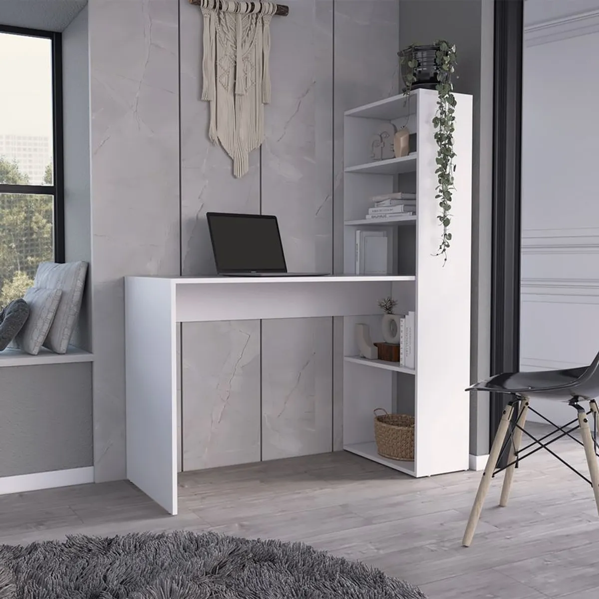 RTA MUEBLES - Escritorio estanteria z120 Blanco elb 9436