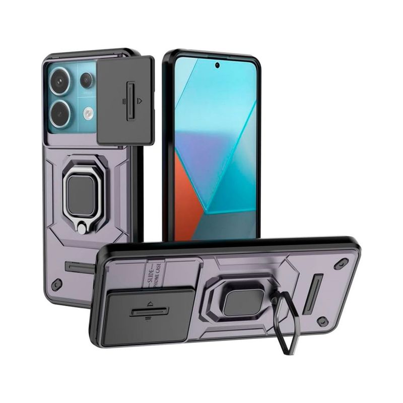 GENERICO - Estuche Protección Cámara Anillo Slider Para Redmi Note 13 4g Morado