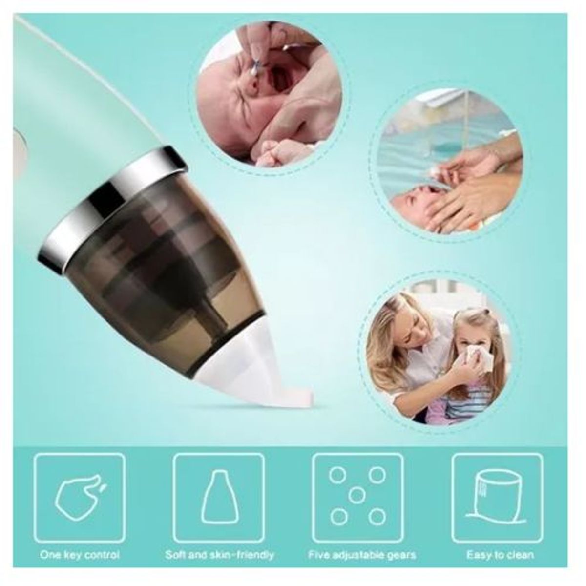 GENERICO - Aspirador Nasal  Limpiador Eléctrico De Nariz Para Bebés USB